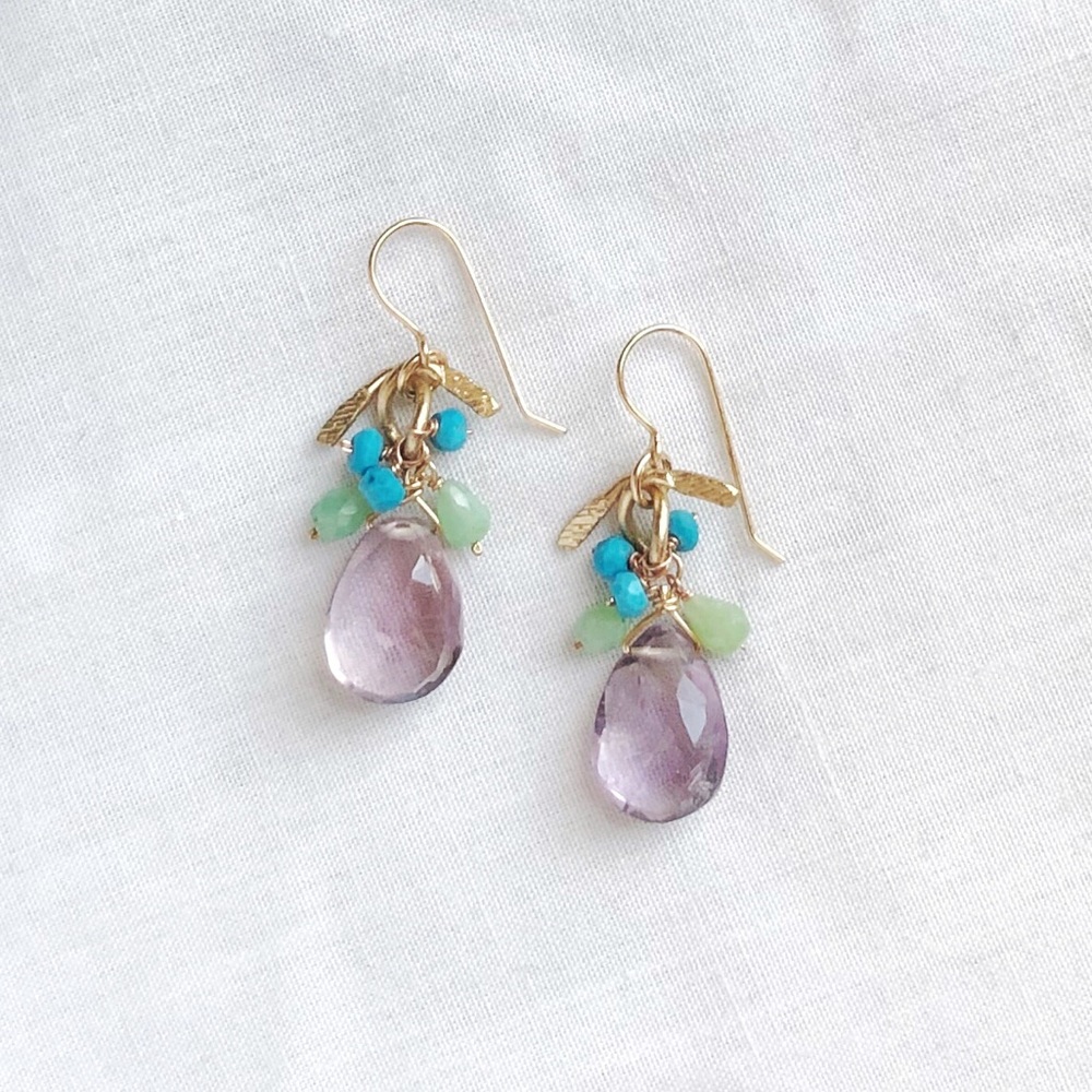 amethyst gem earrings